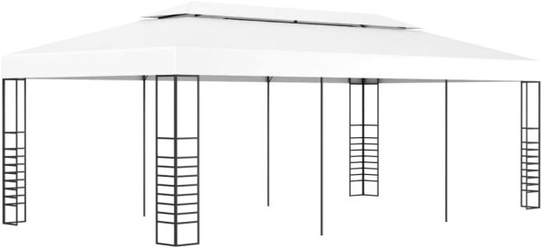 Gazebo Canopy Tent, 236.2" x 236.2" Large Outdoor Event Marquee with Sturdy Steel Frame for Weddings, Parties, and Backyard Gatherings, White