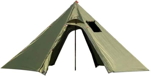 Backpacking Hot Tent with Stove Jack, 4 Season Lightweight Tipi Tent for 2/4/6 Person Winter Camping Hunting, 10.5FT-16.4FT