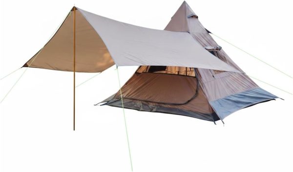 Pyramid Tent Waterproof Conical Tent Aluminum Alloy Poles Outdoor Shelter for Families