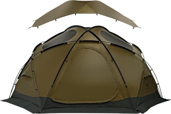 Dome Hot Tent with Stove Jack 4 Person Backpacking Tent for 4 Season Waterproof Glamping Hiking