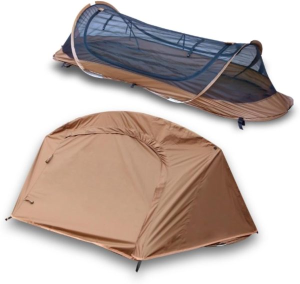 Easy Set Up Ultralight Bivy Tent for Camping, 1 Person Pop Up Backpacking Tent for Camping/bivy/Hiking, Waterproof & Mosquito Proof Outdoor Shelter