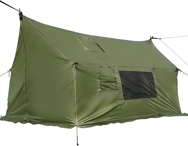 Hammock Hot Tent with Stove Jack, 4 Season Waterproof & Windproof Wall Tent with Snow Skirt, Large Portable Shelter for Camping, Hiking, Hunting & Fishing (No Poles)