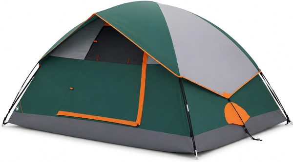 Camping Tent 2/4/6/8 Person, Tent for Camping Waterproof Windproof with Rainfly and Advanced Ventilation, Quick Setup Dome Tent for Adventure, Family Outdoor, Hiking