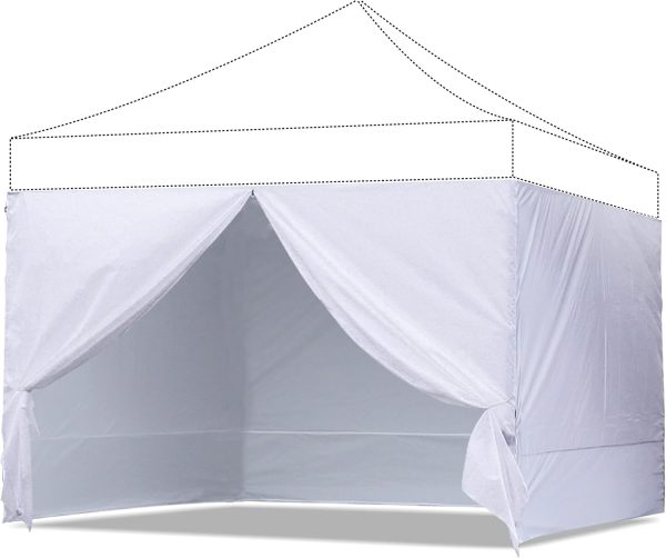 Side Wall 10x10, White (4 Walls Only, NOT Including Frame and Top)