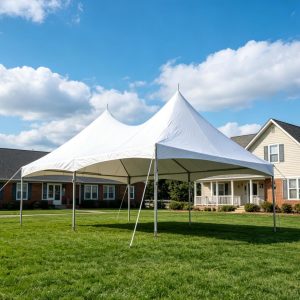 20x30FT Heavy Duty High Peak Party Tent, Outdoor Canopy with PVC Top, Event & Wedding Shelter for 90 People, Commercial Gazebo Carport, White